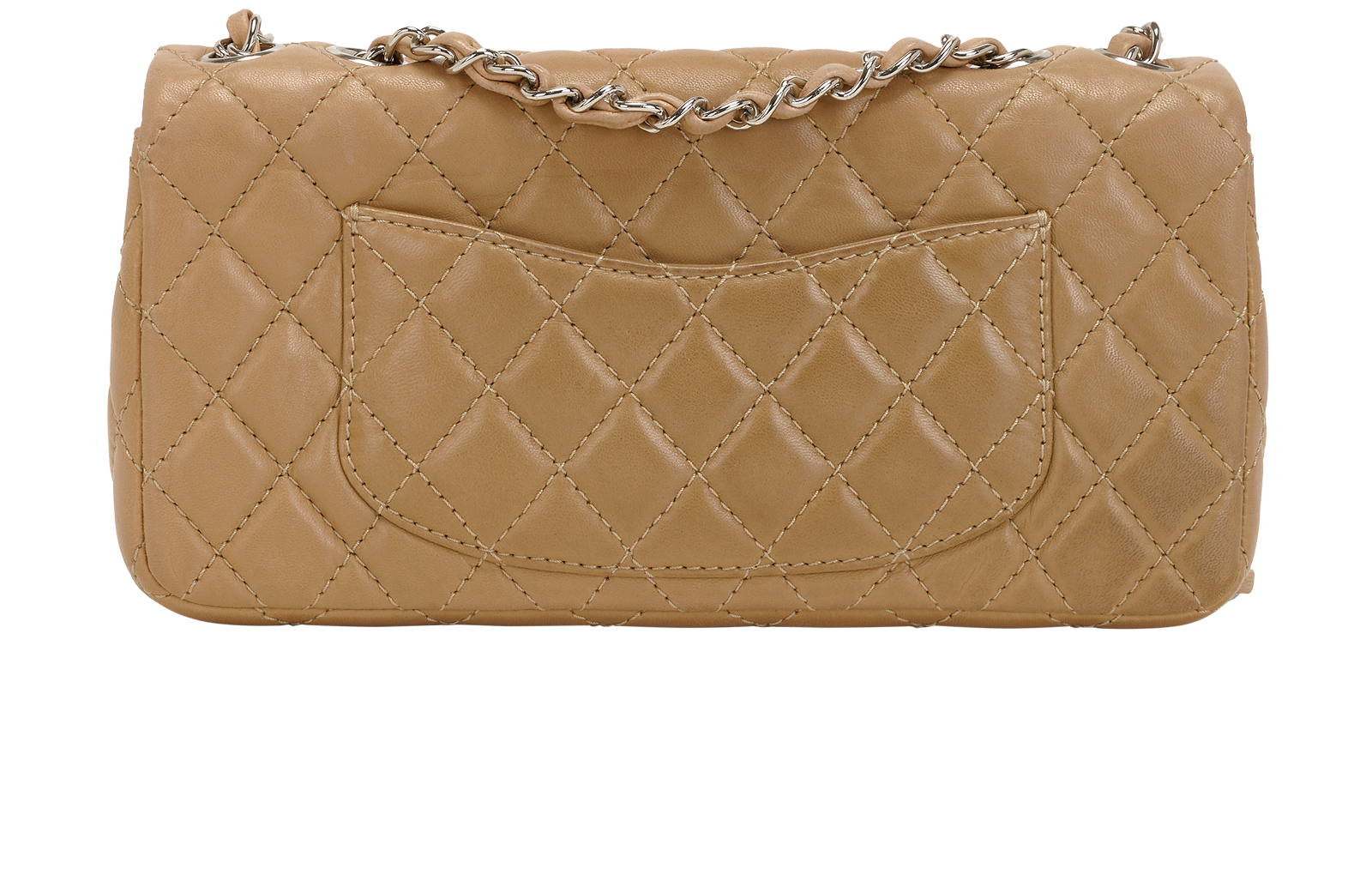 East-West Single Flap, &pound;1,800, Handbags, Beige, Leather, Back view